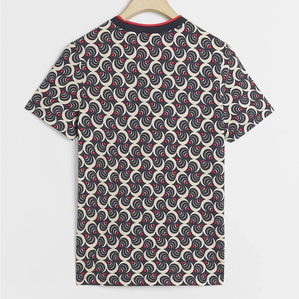 NWT Anthropologie SCOTCH & SODA Red, Blue, & Cream Tee. Medium. Graphic Print - Picture 2 of 9
